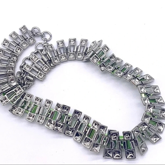 J. Crew Aurora Borealis Crystal Silver Necklace - Picture 3 of 4